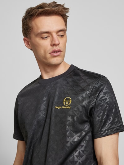 SERGIO TACCHINI T-shirt met labelstitching Zwart - 3