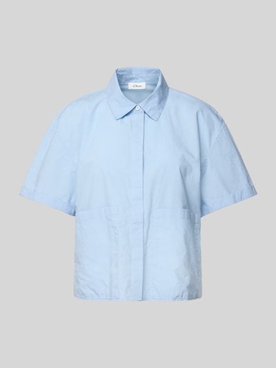 s.Oliver RED LABEL Relaxed Fit Hemdbluse aus reiner Baumwolle Hellblau 2