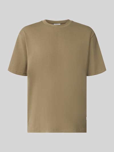 Produktfoto, Oversized T-Shirt aus reiner Baumwolle von Lindbergh, męski t-shirt, bawełna, krój oversized, półrękaw, długość tyłu w rozmiarze M: 70 cm