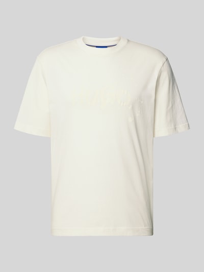 Produktfoto, Regular Fit T-Shirt aus reiner Baumwolle Modell 'NIEROFIX_U261' von HUGO, Optik: unifarben, Motiv-Print, Label-Stitching-Applikation