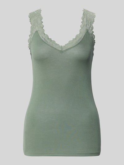 Produktfoto, Slim Fit Tank Top aus Viskose-Mix Modell 'ROSA' von Vero Moda, efekt: jednolity kolor, obszycie koronką, dekolt w serek, szerokie ramiączka