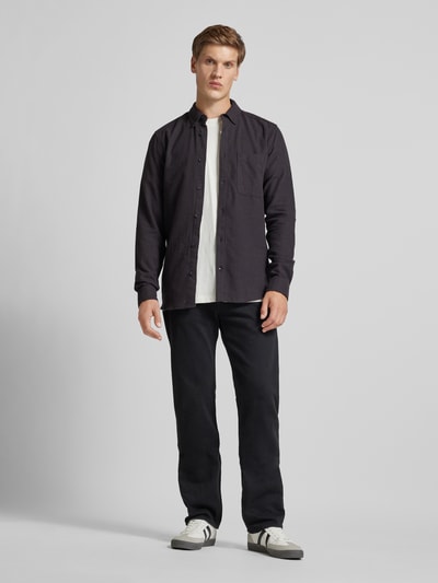 Only & Sons Slim fit vrijetijdsoverhemd met borstzak, model 'GUDMUND' Zwart - 1