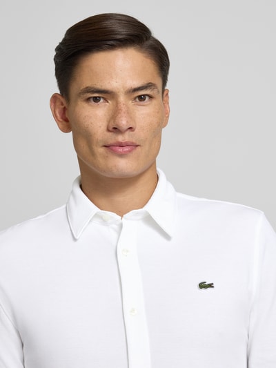 Lacoste Koszula casualowa o kroju slim fit z fakturą Biały 3