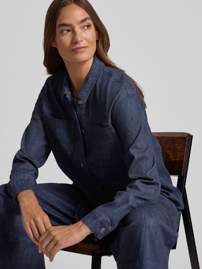 More & More Overhemdblouse met knoopsluiting Jeansblauw - 3