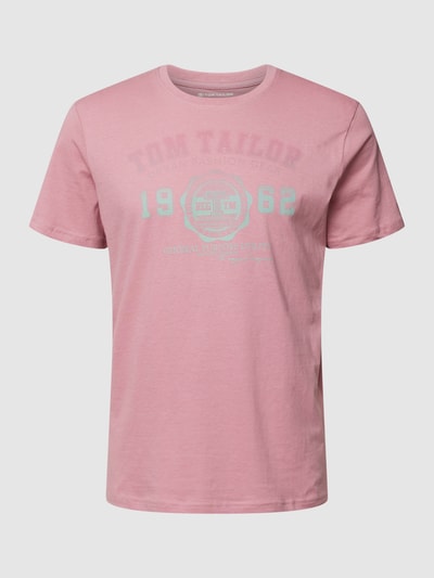 Tom Tailor T-shirt z nadrukiem z logo Brudnoróżowy 2