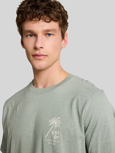 Tom Tailor Denim męski t-shirt o kroju regular fit z czystej bawełny Miętowy 3