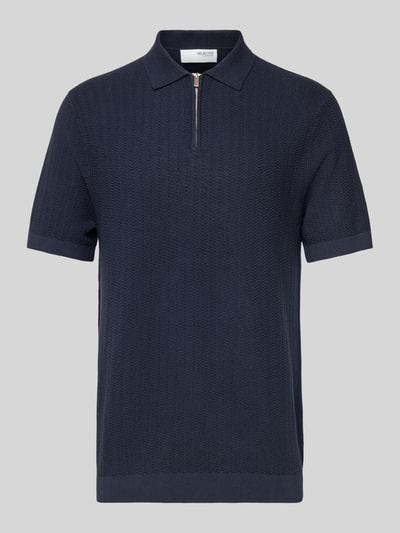 SELECTED HOMME Poloshirt met korte ritssluiting Marineblauw - 2