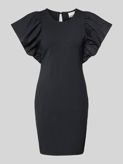 ICHI Knielange jurk met ronde hals, model 'PARISA' Zwart - 2