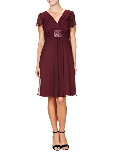 Christian Berg Cocktail Cocktailkleid mit Perlen- und Pailletten-Applikation Bordeaux 1