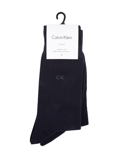 CK Calvin Klein Sokken met geborduurd logo in set van 2 Donkerblauw - 2