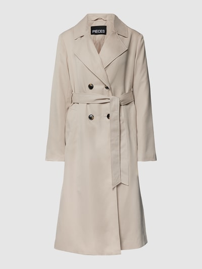 Pieces Trenchcoat met reverskraag, model 'SCARLETT' Zand - 2