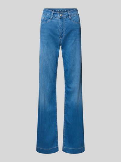 Produktfoto, niebieska Wide Leg Jeans z kieszeniami z przodu, model 'Dream' od MAC, bawełna z modalem, szerokość w rozmiarze 36/32: 38 cm, długość nogawki 83 cm