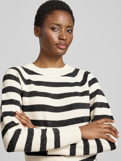 VERO MODA Regular fit pullover met strepen model 'DOFFY' Zwart - 3