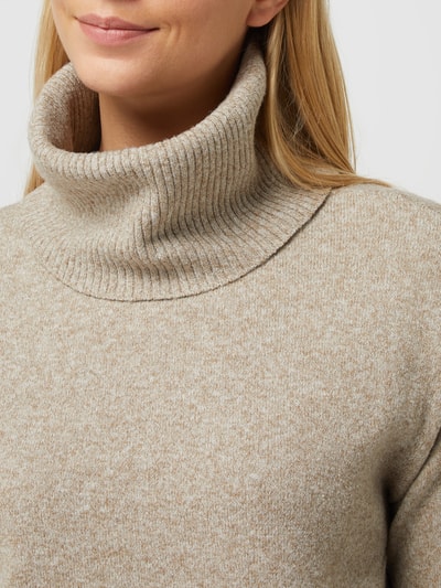 Vero Moda Rollkragenpullover mit überschnittenen Schultern Modell 'Doffy' Beige 3