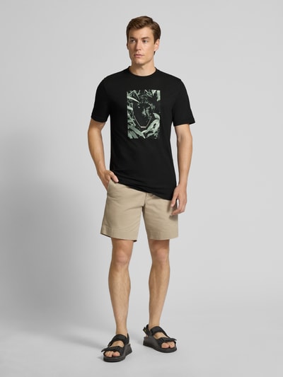 BOSS Orange Regular Fit T-Shirt aus reiner Baumwolle Modell 'ANIMALI' Black 1