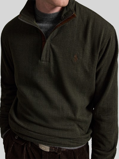 Polo Ralph Lauren Troyer mit kurzer Knopfleiste Oliv Melange 3