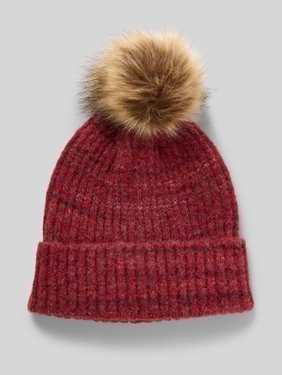 ICHI Muts met wol in gebreide look, model 'Iamany' Rood - 1