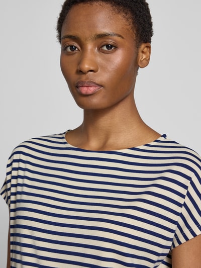 s.Oliver RED LABEL Relaxed Fit T-Shirt aus Viskose-Mix Marine Melange 3