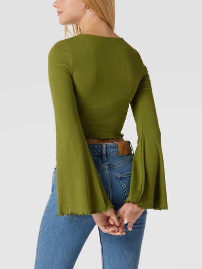 BDG Urban Outfitters Longsleeve mit Muschelsaum Dunkelgruen 5