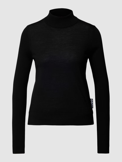 HUGO Strickpullover aus Schurwolle Modell 'Sedennian' Black 2