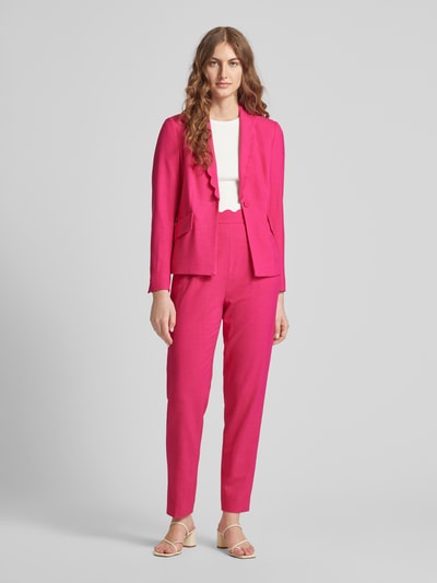 Marc Cain Slim fit high waist broek in effen design Fuchsia - 1