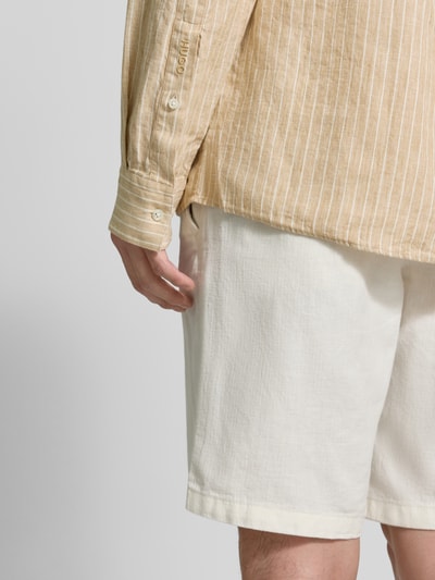 HUGO Modern Fit Freizeithemd aus reinem Leinen Modell 'VALERIO' Sand 3