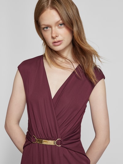 Lauren Ralph Lauren Abendkleid mit Taillengürtel Modell 'PAHJA' Bordeaux 3