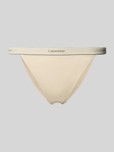 Calvin Klein Underwear Tanga z wyhaftowanym logo model ‘Redefined’ Beżowy 1