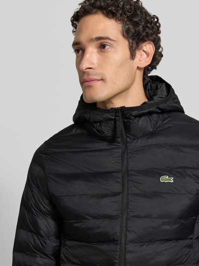Lacoste Regular fit bomberjack met down-vulling Zwart - 3