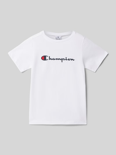 CHAMPION T-Shirt mit Label-Print Weiss 1