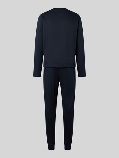 BOSS Regular Fit Pyjama aus reiner Baumwolle mit Geschenkbox Modell 'XMAS LONG SET'  Marine 3