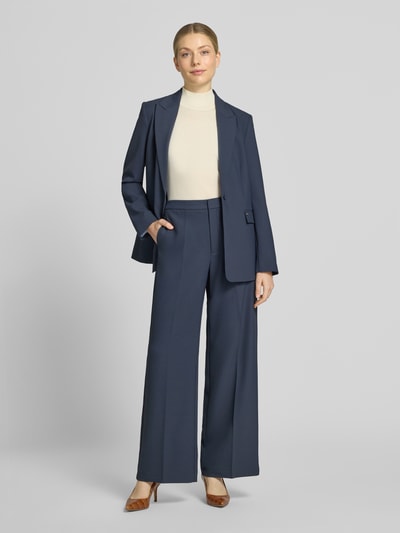 MOS MOSH straight fit pantalon met persplooien model 'Leya Miley' Marineblauw - 1