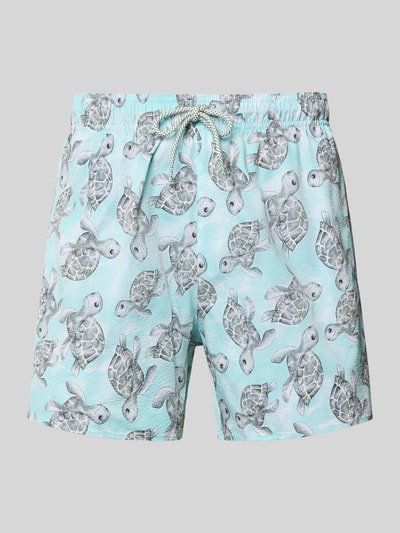 Emporio Armani Badehose im Allover-Look Tuerkis 1