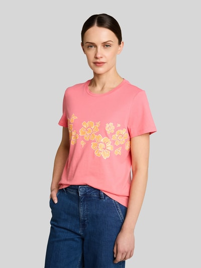 Tom Tailor Regular Fit T-Shirt aus reiner Baumwolle Pink 4