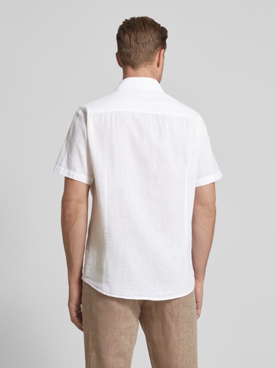 Bruun & Stengade Casual modern fit linnen overhemd met borstzak, model 'LOTT' Wit - 5