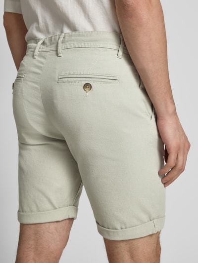 SELECTED HOMME Slim fit korte broek met structuurmotief, model 'LUTON' Rietgroen - 3