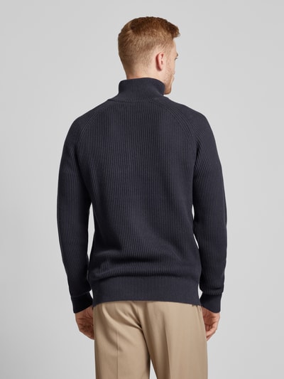 Casual Friday Gebreide pullover met opstaande kraag, model 'Kristian' Marineblauw - 5