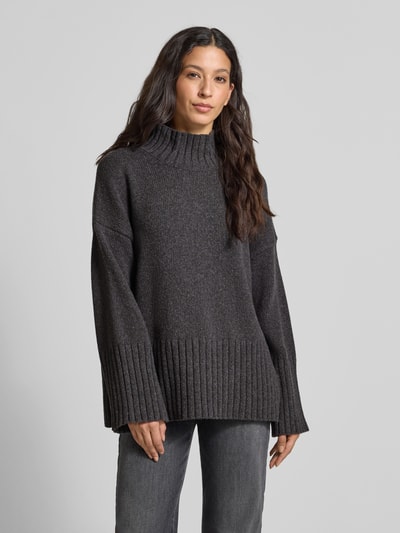 Barbour Sweter z dzianiny o kroju comfort fit z mieszanki bawełny i wełny model ‘SERENA’ Ciemnoszary melanż 4