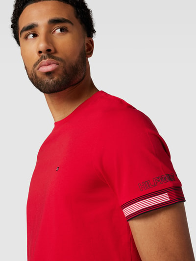 Tommy Hilfiger T-Shirt mit Logo-Stitching Dunkelrot 3