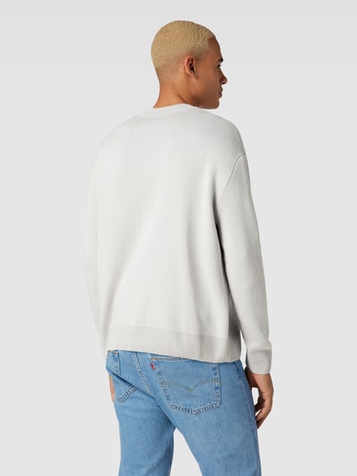 Tom Tailor Denim Gebreide pullover met geribde ronde hals Lichtgrijs gemêleerd - 5