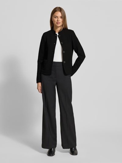 More & More Żakiet o kroju slim fit ze stójką Czarny 1