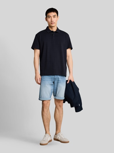 Tom Tailor Regular Fit Poloshirt aus reiner Baumwolle Modell 'structured polo' Marine 1