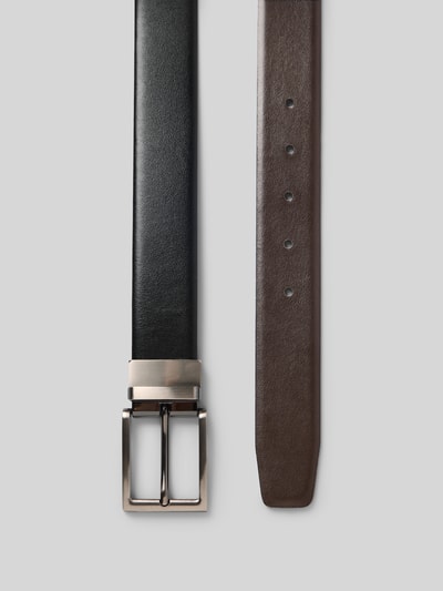 Christian Berg Men Pasek skórzany z funkcją dwustronną Czarny 3