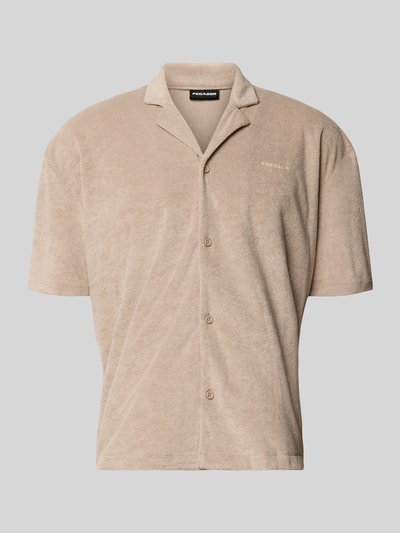 PEGADOR Relaxed Fit Freizeithemd mit Logo-Stitching Modell 'Nelas' Taupe 2