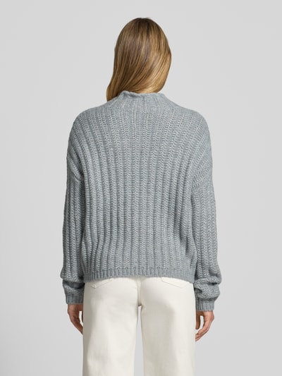 HUGO Relaxed Fit Strickpullover aus Baumwoll-Mix mit Woll-Anteil Modell 'SAFINEYNY' Hellgrau Melange 5