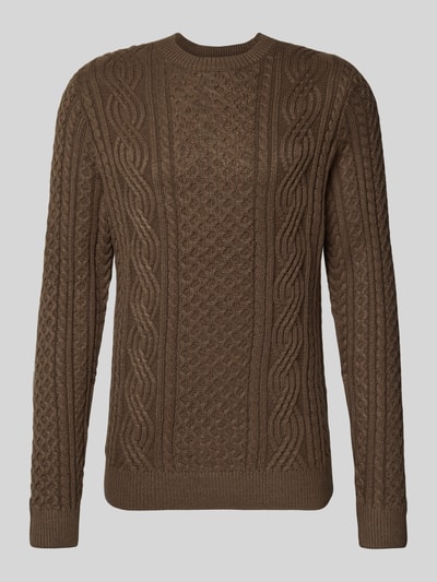 Jack & Jones Premium Strickpullover mit gerippten Abschlüssen Modell 'BLUSEAN' Oliv 2