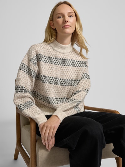 Vero Moda Regular Fit Strickpullover mit Wolle Modell 'TRIXIE' Beige 3