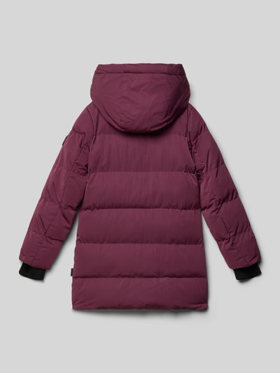 CARS JEANS Regular fit gewatteerde lange jas met borstzakken, model 'Maysay' Bordeaux - 3