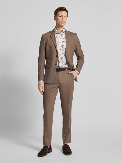 Profuomo Slim Fit Business-Hemd mit Haifischkragen Modell 'Cutaway' Sand 1