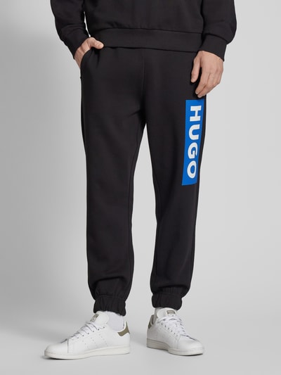 Hugo Blue Regular Fit Sweatpants mit Label-Print Modell 'Nuram' Black 4